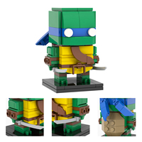 MOC7319-7322 Raphael Leonardo Da Vinci Donatello Michelangelo personnage têtes carrées Ninja tortues blocs de construction pour enfants jouets