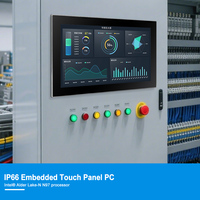 PC industriel professionnel 15,6 pouces, Intel N97 Alder Lake-N, sans ventilateur, FHD, écran tactile PCAP, IP66, ordinateur HMI avec DDR5