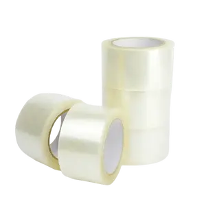 Индивидуальная прозрачная акриловая пластиковая белая упаковочная лента, прозрачная клейкая упаковочная лента для запечатывания картонной коробки