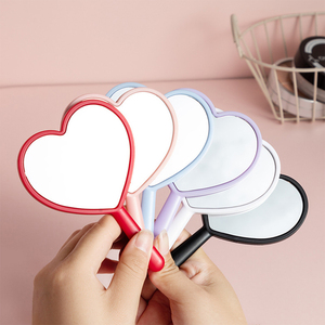 Mini Heart Shape Handheld Cosmetic Mirror Single Sided <b>Pocket</b> Makeup Mirror Custom Logo Promotional Gift for Women - Product Image 1