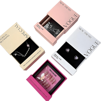 Boîte cadeau en papier personnalisée de luxe avec fenêtre transparente 3D, emballage rigide, petite boîte en carton haut de gamme pour bague, boucles d'oreilles, collier, bracelet