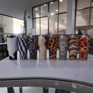 Logotipo personalizado leopardo perro pata y Animal diseño 40oz aislamiento láser tazas con mango de paja viaje brillo taza Tumble - Product Image 3