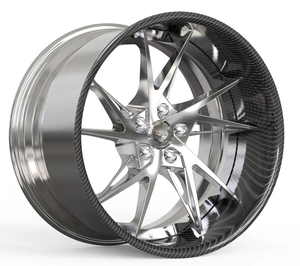 Cerchi in Lega di Carbonio Forgiati in 2 Pezzi di Grado Professionale per Drag Racing, Concavi, Nuovi Cerchi Auto di <span class=keywords><strong>Lusso</strong></span> Hyper Black - Product Image 4