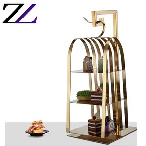 Phụ Kiện Đám Cưới Luxury Châu Âu Buffet Hiển Thị Bảng Antique Brass Bird Cage Ngọt Món Tráng Miệng Đặt Cupcake Đứng Cho Trang Trí