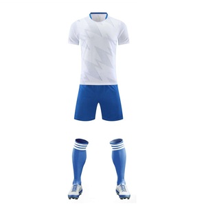Custom Blue Red Gradient Pinstripe Voetbalshirt Dubbele Kleur 100% Polyester Ademend Snel Droogend Heren Korte Getailleerde Shirt - Product Image 5
