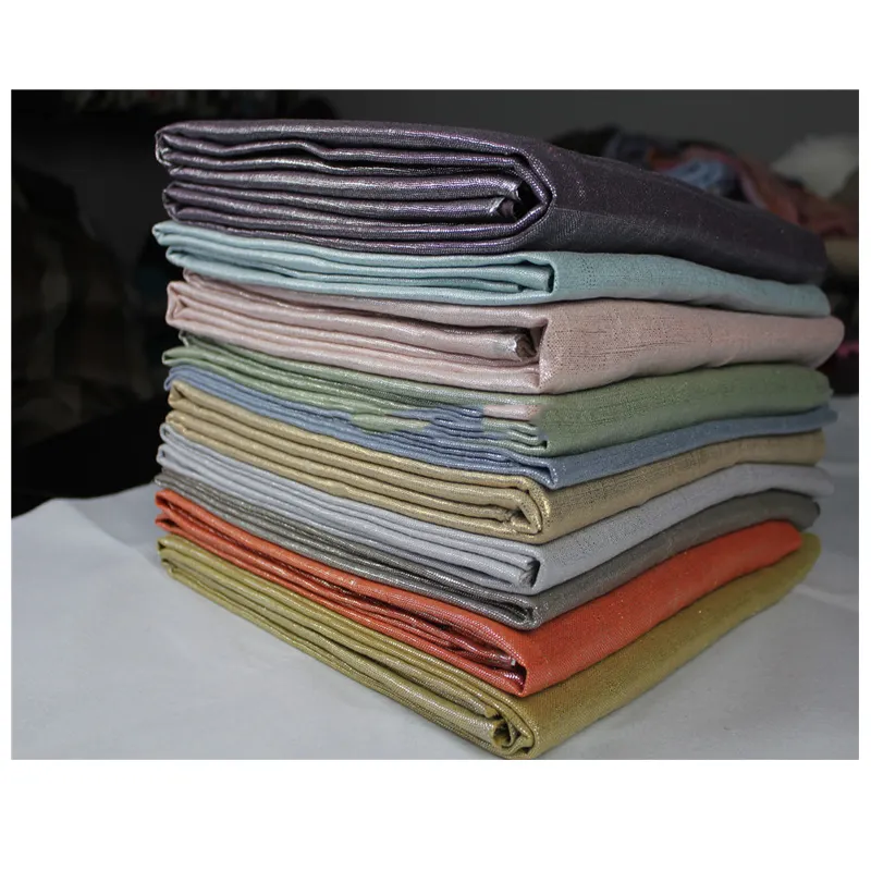Ткань из льняной хлопчатобумажной ткани с серебристым золотистым металлическим фольгой для подушки-занавески