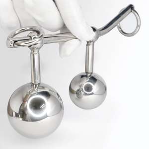 ของเล่นทางเพศสำหรับผู้หญิง ปลั๊กสองลูกบอลสำหรับช่องคลอดและทวารหนัก สายรัดอุ้งเชิงกรานแบบมีตะขอเหล็ก พร้อมกุญแจล็อค อุปกรณ์ล็อคทางทวารหนัก - Product Image 1