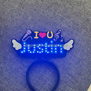 عصابة رأس مضيئة من قماش غير منسوج بتصميم أنيق، مشبك شعر مضيء للحفلات الموسيقية وفرق التشجيع، إكسسوار شعر LED للحفلات - Product Image 1