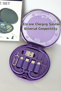 ชุดสายชาร์จ USB 6 in 1 พร้อมโลโก้สั่งทำ กล่องเก็บทรงกลมพกพาสะดวก พร้อมขาตั้งโทรศัพท์ สายซิงค์ข้อมูลแบบหลายพอร์ต เหมาะสำหรับเป็นของขวัญ - Product Image 6