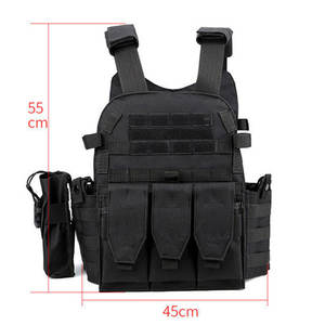 Gilet tattico di sicurezza tattico nero personalizzato con giubbotto tattico di supporto per piastre di sistema Molle - Product Image 3