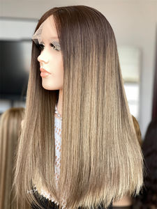 2024 le plus populaire timide juif HD dentelle haut perruque 100% vierge Remy cheveux brésiliens Super légère couche blonde droite pour les femmes blanches - Product Image 6