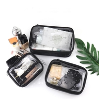 Trousse de maquillage imperméable en PVC transparent pour femmes, trousse à cosmétiques de voyage, trousse de maquillage de voyage, sacs pour hommes, organisateur de brosse de toilette, ensemble pochette