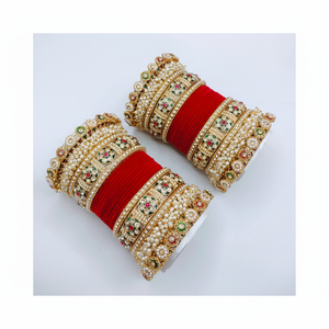 PADMAWATI Luxury High Quality Tungsten <b>Gold</b> Plated Traditional Multi Color <b>Bangles</b> <b>Set</b> Indian Bridal Engagement Wedding Gift - Product Image 2