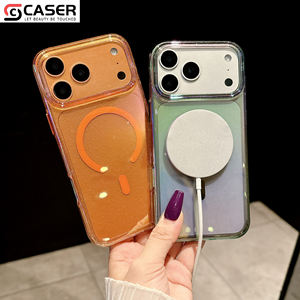 Nueva Funda para Teléfono con Anillo Magnético Transparente con Degradado de Purpurina Láser, Carga Inalámbrica, Resistente a Golpes, Sensación de Piel, para iPhone 17/16/15/<span class=keywords><strong>14</strong></span> - Product Image 3