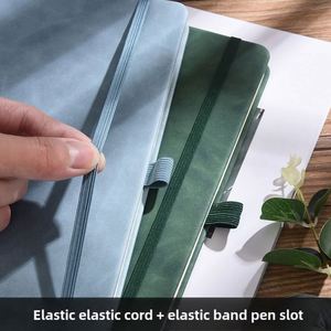 A5 Leather Hardcover Thread Sewing Strap Notebook 100 Sheets College Student <b>Journal</b> Thickened Record Book Pen Gift Box - Product Image 2