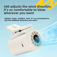 Ventilateur de voiture portable rechargeable USB AR-29 avec rotation à 360 degrés, réglable, à clipser, avec écran LED