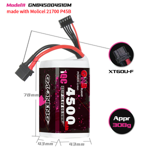 Batería de Iones de Litio GNB GAONENG 4S 4500mAh 14.8V 10C XT60 Molicel 21700 P45B para Barcos, Coches y Drones RC - Product Image 3