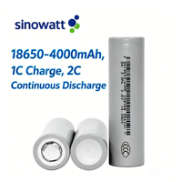 Batterie Li-ion 18650 4000mAh OEM ODM 3.6V 4000mAh 2C à décharge continue CB UL UN38.3 pour pack de batteries Cellule de batterie 18650