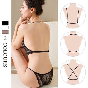 مجموعات حمالة صدر وموجز الصيف الأكثر مبيعًا على شكل حرف U ملابس داخلية خلفية من الدانتيل خالية من الصلب حمالة صدر رقيقة على الطراز الفرنسي طقم حمالة صدر على شكل مثلث - Product Image 4