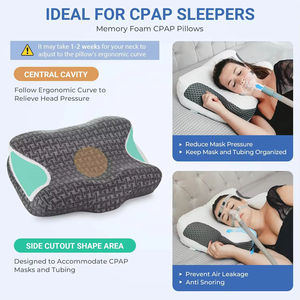 Oreiller CPAP avec découpes pour masque, mousse à mémoire de forme réglable en hauteur pour toutes les positions de sommeil, soutien ergonomique du cou pour l'<span class=keywords><strong>apnée</strong></span> du sommeil - Product Image 6