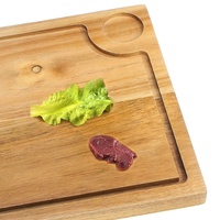 Planche à découper en bois de Koa épaisse carrée Hope Far, en plastique PP écologique, réutilisable, certifiée LFGB, épaisseur 2,0 cm, avec ensemble couteau et fourchette à steak