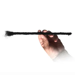 Hoge Kwaliteit 100% Menselijk Haar Afro Kinky Krullend Haar Volledige Handgemaakte Gehaakte Dreadlocks Jet Zwarte Kleur (Breedte 0.8Cm)