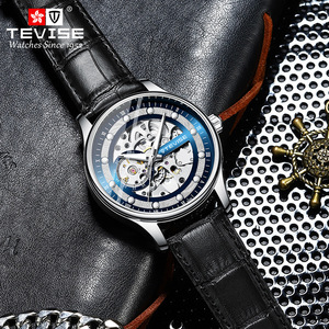 Nouvelle montre mécanique pour homme, cadran ajouré, bracelet en cuir, étanche, tendance - Product Image 5