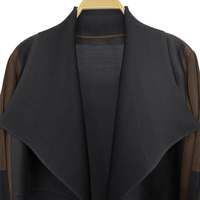 Abaya plissée décontractée en satin polyester patchwork Tianpei personnalisable OEM, col rabattu ouvert sur le devant, robe modeste pour femmes musulmanes
