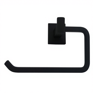 Tempat Tisu <span class=keywords><strong>Toilet</strong></span> Modern Persegi Hitam Doff untuk Kamar Mandi - Product Image 1