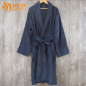 De gran tamaño 3xl bata de baño 100% algodón de terciopelo bata cuello barroco bata de baño para hombres - Product Image 5