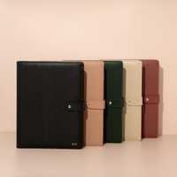 A5 A6 A4 vintage souple Faux cuir avec galets de luxe Vegan Journal Portefeuille Budget X3 4 reliure à anneaux avec fermeture éclair