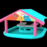 Bar aquatique gonflable commercial, piscine gonflable avec parasol, piscine en PVC, structure gonflable pour fête en plein air