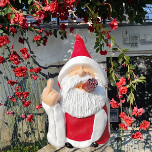 Adorno de Gnomo de Jardín de Resina, Duende Blanco con Barba, Hecho a Mano y Pintado a Mano, Decoración Navideña Festiva para el Hogar - Product Image 3
