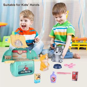 Newest Plush Pets Toys Pet Pretend Play Educational Preschool 2 in 1 <b>Backpack</b> <b>Cat</b> Care Toy Plastic Animal Set for Kids - Product Image 5