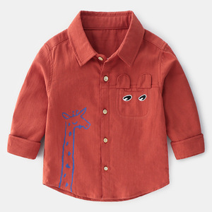 Vêtements pour garçons Boutique de vêtements pour garçons Chemise décontractée à manches longues en coton à motif abstrait de boutique en ligne en gros - Product Image 4