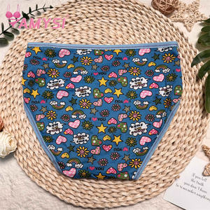 30012 #   Yüksek Kaliteli Süt İpek İnce Çiçek Desenli Tanga Günlük Külot Fabrika Satış Kız Çocuk Toptan İç Çamaşırı - Product Image 5