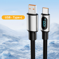 Câble de données de charge rapide 100W USB-C à C avec affichage de l'alimentation 1.2m pour chargeurs iPhone 13 14 15 16 PD 27W