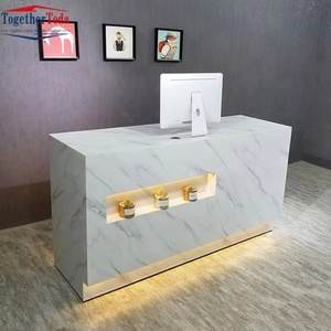 Mostrador de Recepción de Hotel de Mármol de Diseño Moderno y Lujoso, Personalizado, de Alta Calidad para Recepción y Front Office de Hotel - Product Image 5