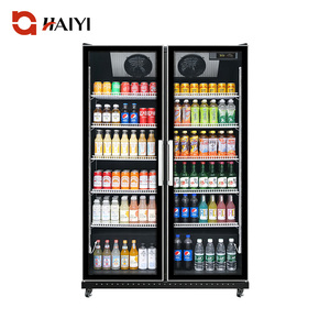 Refrigerador Comercial de Doble Puerta para Exhibición de Bebidas, Acero Inoxidable, Control Digital, Refrigerador para Exhibición de Bebidas - Product Image 1