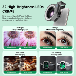 Chuyên Nghiệp 5K HD 10X Siêu <span class=keywords><strong>Macro</strong></span> Phổ Clip Chất Lượng Hàng Đầu Máy Ảnh Ảnh <span class=keywords><strong>Macro</strong></span> Điền Ống Kính Ánh Sáng Kit Đối Với iPhone Samsung Android - Product Image 5