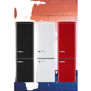 Réfrigérateur compact rétro <span class=keywords><strong>rouge</strong></span> à double porte avec compartiment congélateur - Product Image 1