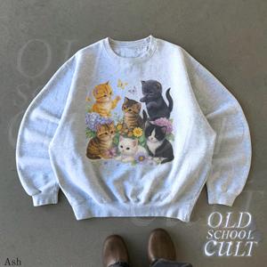 <span class=keywords><strong>Felpa</strong></span> retrò OEM ODM con gattini, pullover vintage anni '90 con gatti carini, grafica floreale unisex boho con <span class=keywords><strong>gatto</strong></span> e farfalla, girocollo, animali retrò - Product Image 3