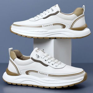 V30PA รองเท้าหนังลำลองสำหรับผู้ชายส้นเตี้ยพื้นรองเท้ายางน้ำหนักเบาสไตล์ลำลอง - Product Image 2