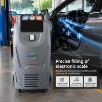 Machine de récupération de réfrigérant AC à double circuit R134a R1234yf, 2 cylindres, entièrement automatique, unité de recharge et de recyclage pour toutes les voitures