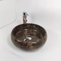2024 moderne forme ronde personnalisé naturel foncé Emperoda marbre éviers marbre lavabos salle de bain Lavello évier vanité