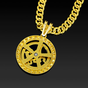 Collar con colgante de letras 2Pac giratorio de aleación de zinc chapado en oro de 14K, cadena cubana con incrustaciones de circonitas, joyería hip hop para fiesta - Product Image 5