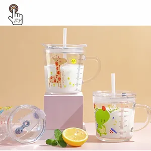 Оптовая продажа, летняя цветная посуда для напитков, чашка для чая и кофе из боросиликатного стекла, кружки для питья молока, стеклянная кружка с одной стенкой