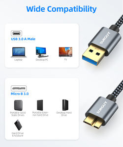 Cable de Carga Rápida USB 3.0 Multifuncional SUNGUY, Listo para Enviar, Material Trenzado Ecológico y Flexible para Automóvil y Banco de Energía - Product Image 4