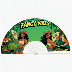 Éventail pliant personnalisé grand format pour rave, en bois écologique imprimé sur mesure, pour fête, avec boîte de rangement en bambou lumineuse - Product Image 4