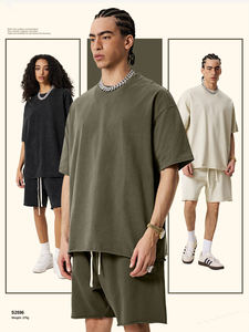 T-shirt unisexe surdimensionné en coton 100% avec logo personnalisé, style vintage délavé, col rond, batik blanc cassé, vente en gros pour hommes - Product Image 3